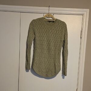 JEANNE PIERRE Green Cable Knit Sweater